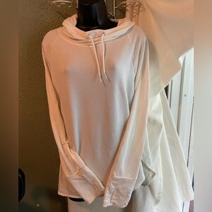 Athletic Works Sz L(12-14) White Hooded Pullover with Thumb Holes